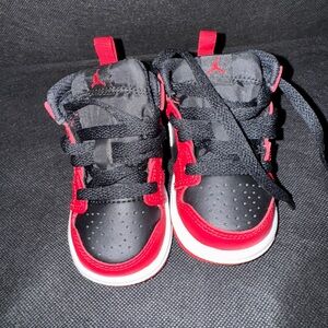 Jordan Kids Black and Red Sneakers